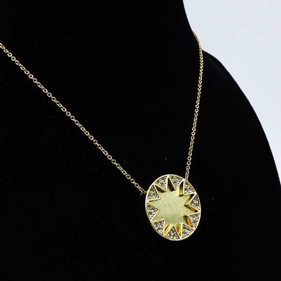 House of Harlow Rhinestone Starburst Necklace Gold Tone Celestial Coachella - Picture 6 of 11